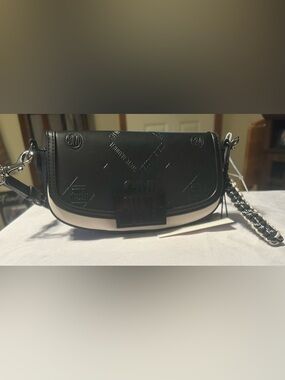 Steve Madden Black and Cream Shoulder Bag